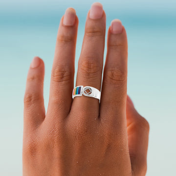 NA Sterling Silver Ring With Rainbow TRI1665